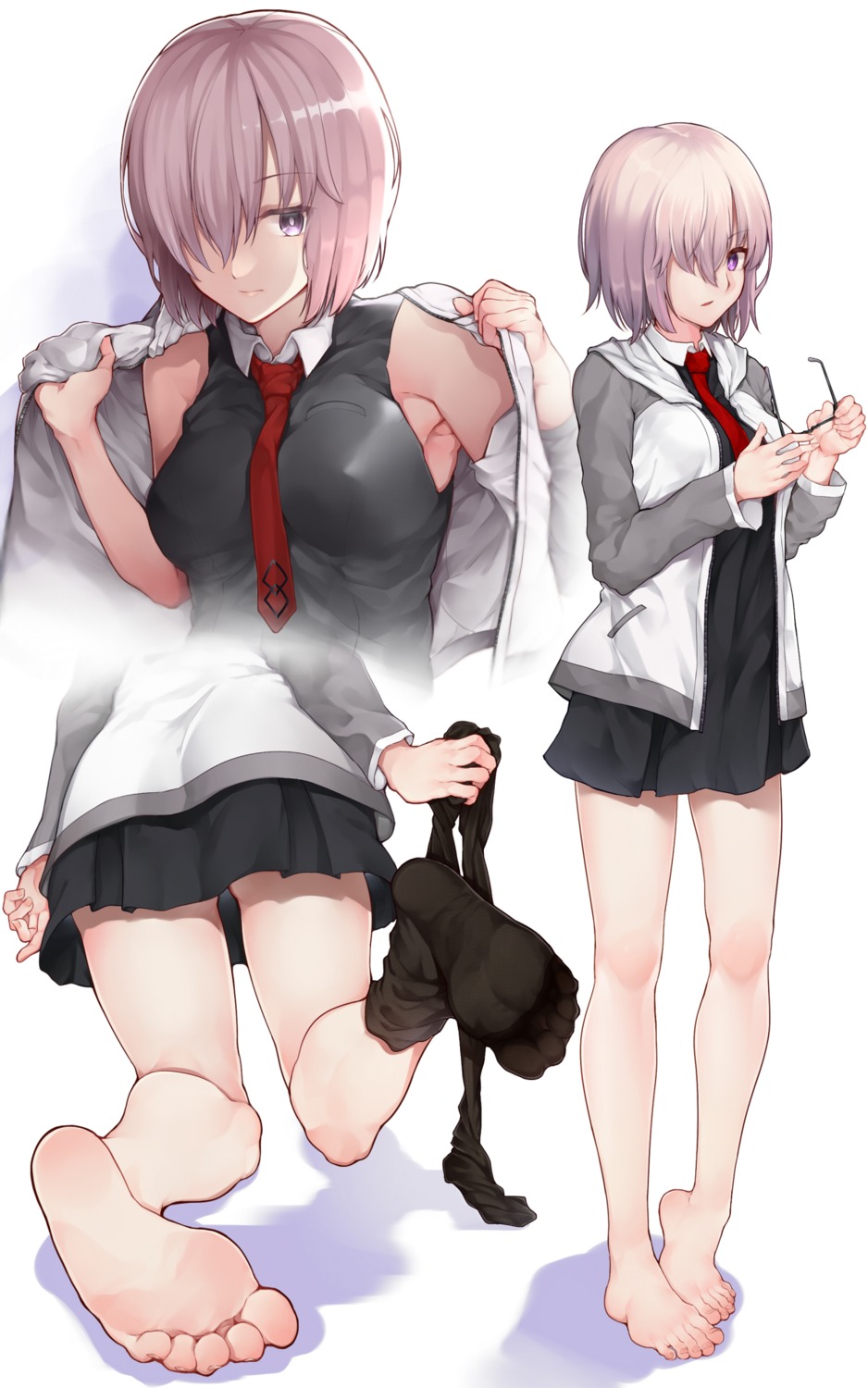 batatata77, fate/grand_order, feet, mash_kyrielight, megane, pantyhose, sweater