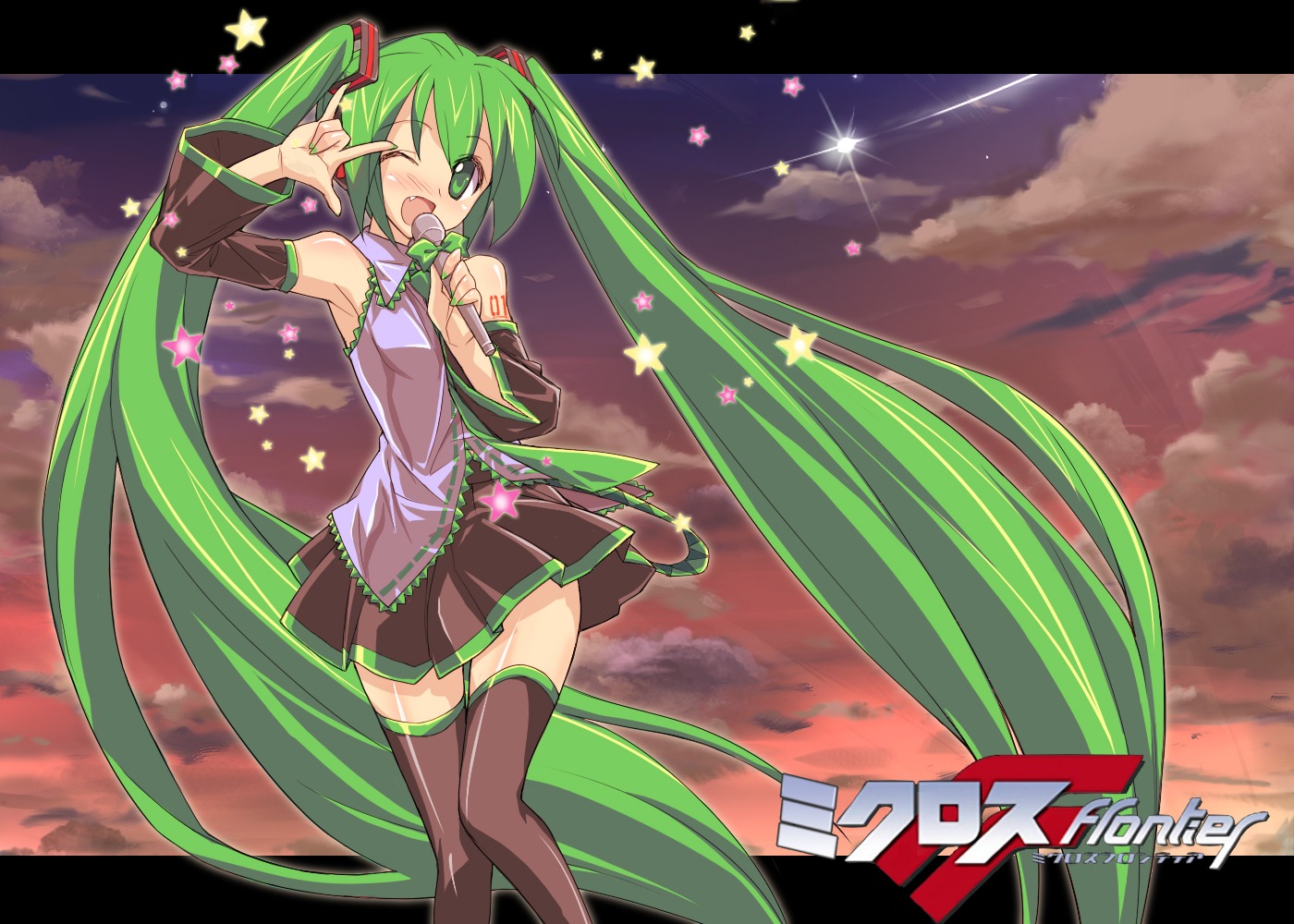 eeee, hatsune_miku, macross, macross_frontier, parody, thighhighs, vocaloid