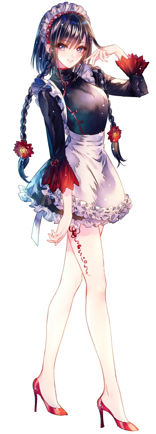 ahma, heels, maid, tattoo