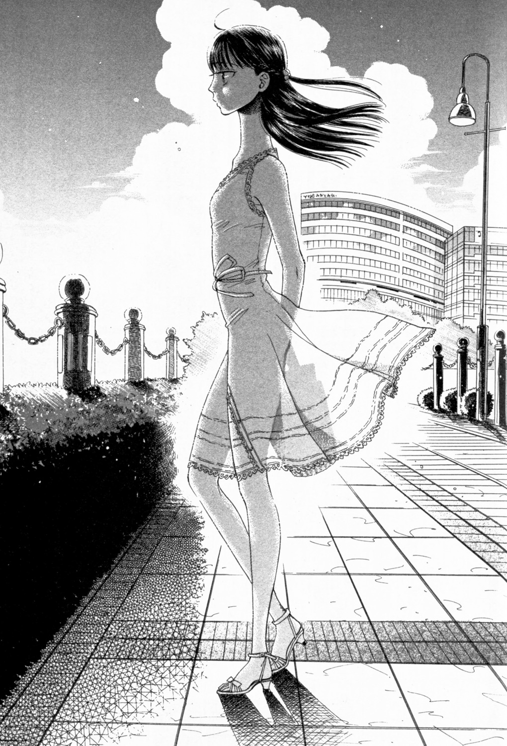 dress, heels, koi_wa_ameagari_no_you_ni, mayuzuki_jun, monochrome, see_through, tachibana_akira