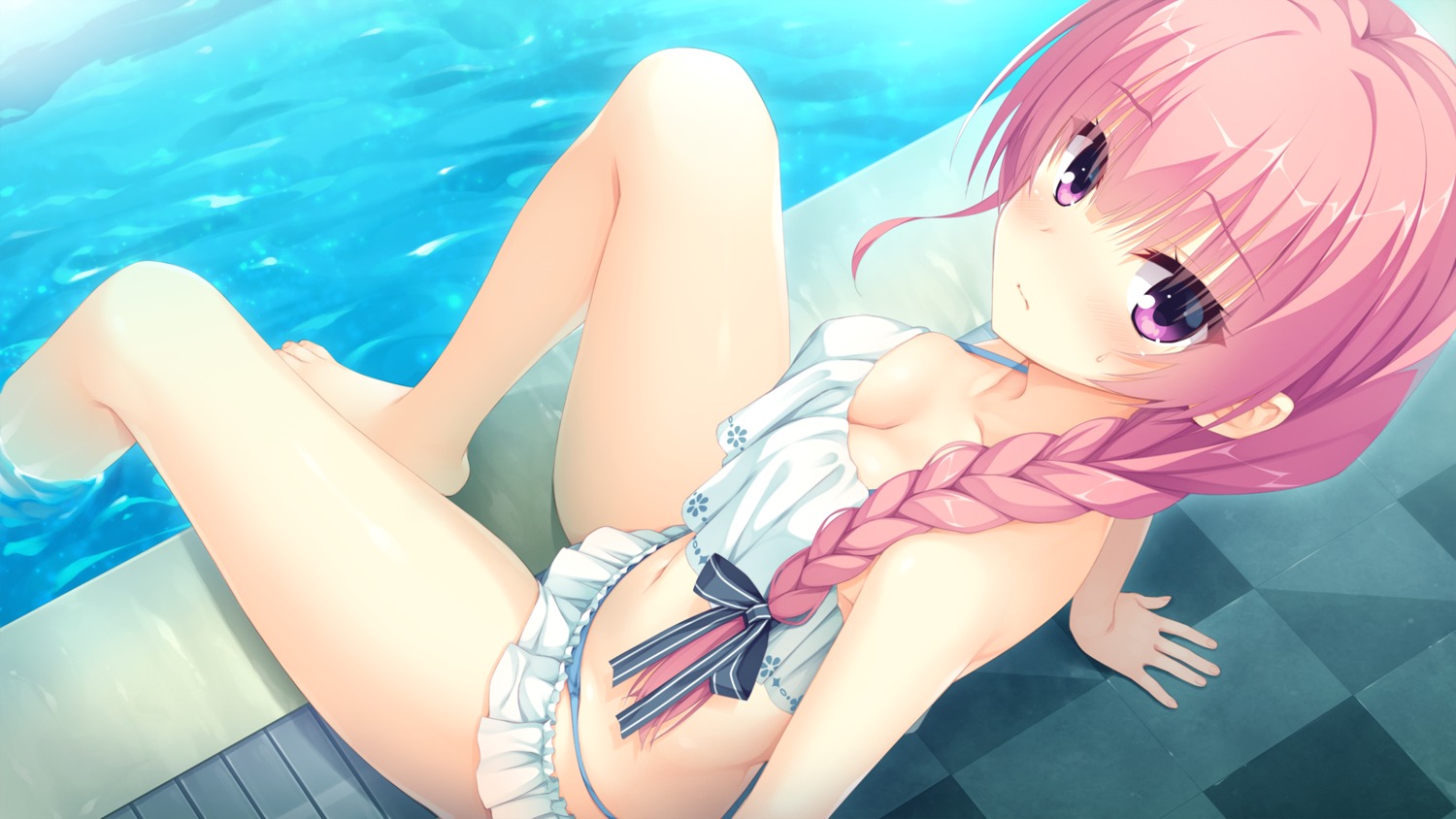 bikini, cleavage, game_cg, mitsukasa_ayase, muririn, riddle_joker, swimsuits, wet, yuzu-soft