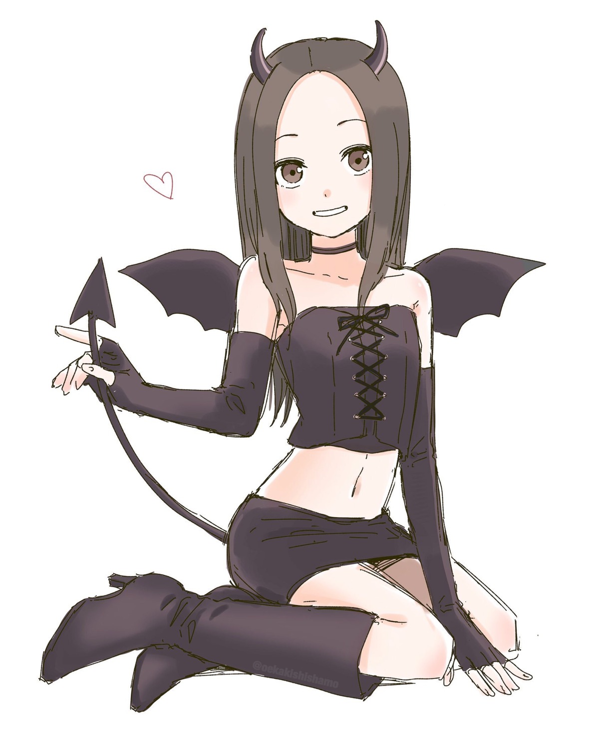 cosplay, heels, horns, karakai_jouzu_no_takagi-san, shishamo, tail, takagi-san, wings