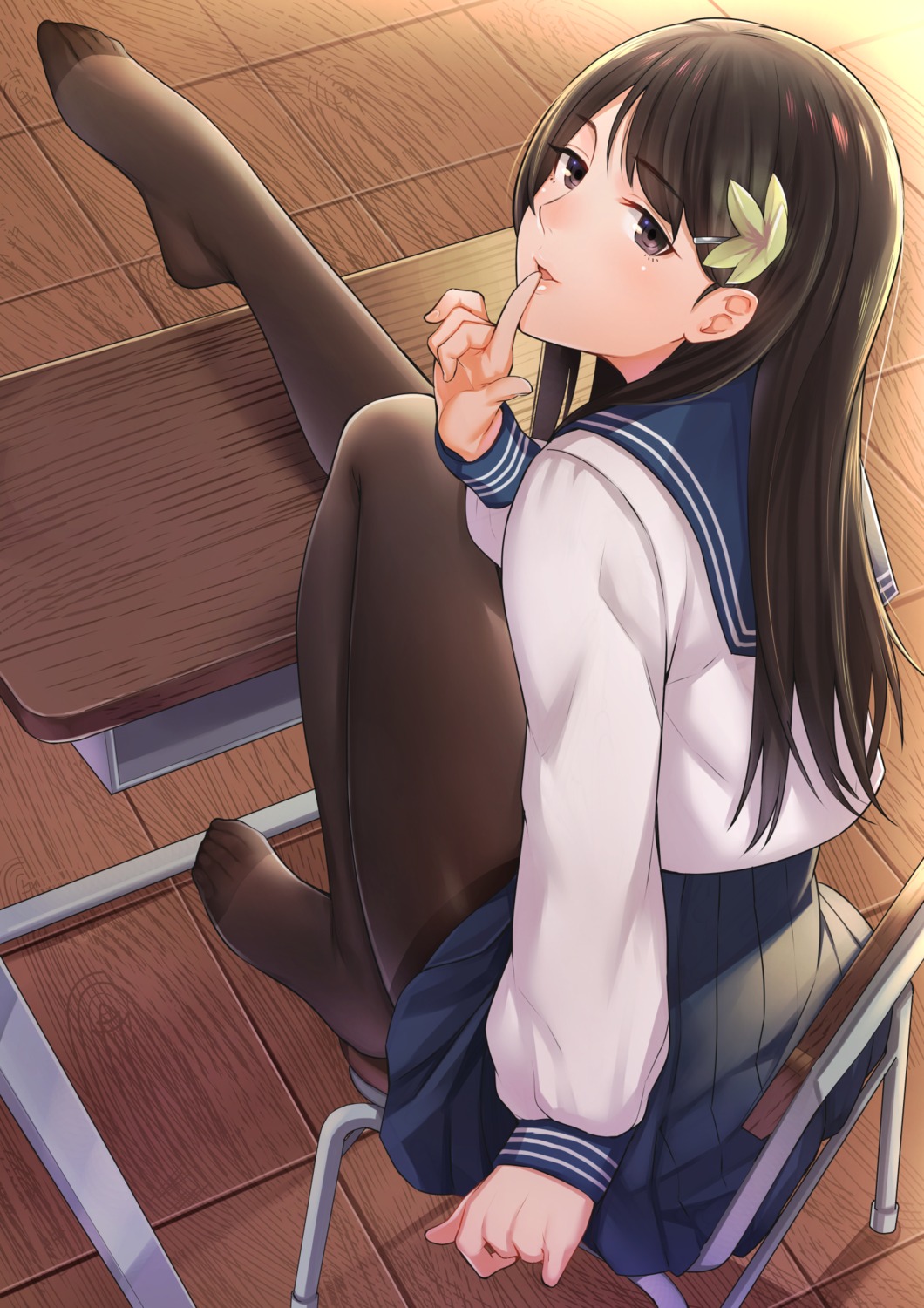 feet, kyuuso_inukami, pantyhose, seifuku