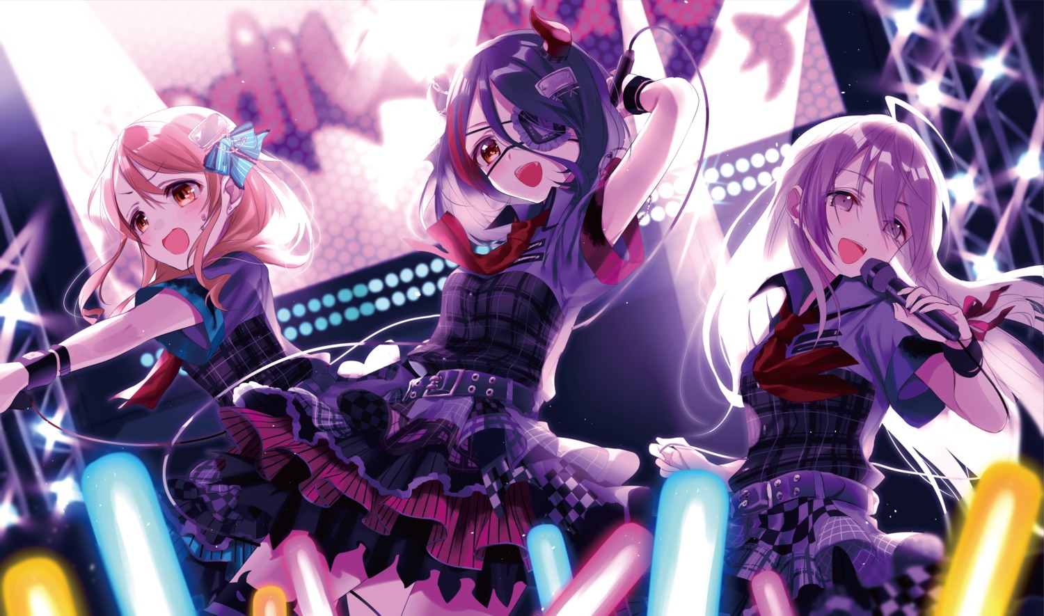 eyepatch, hayasaka_mirei, horns, hoshi_shouko, misumi, morikubo_nono, the_idolm@ster, the_idolm@ster_cinderella_girls