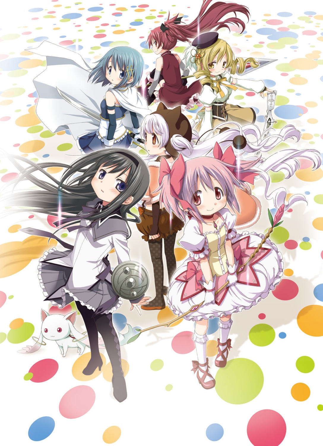 akemi_homura, aoki_ume, gun, heels, kaname_madoka, kyubey, mahou_shoujo_madoka_magica, miki_sayaka