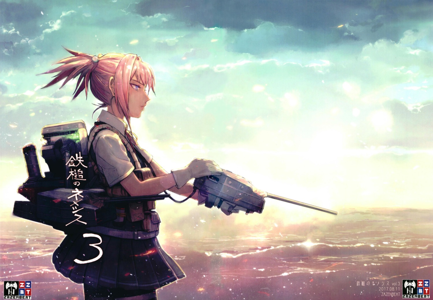 kantai_collection, pantyhose, seifuku, shiranui_(kancolle), weapon, zazenbeat