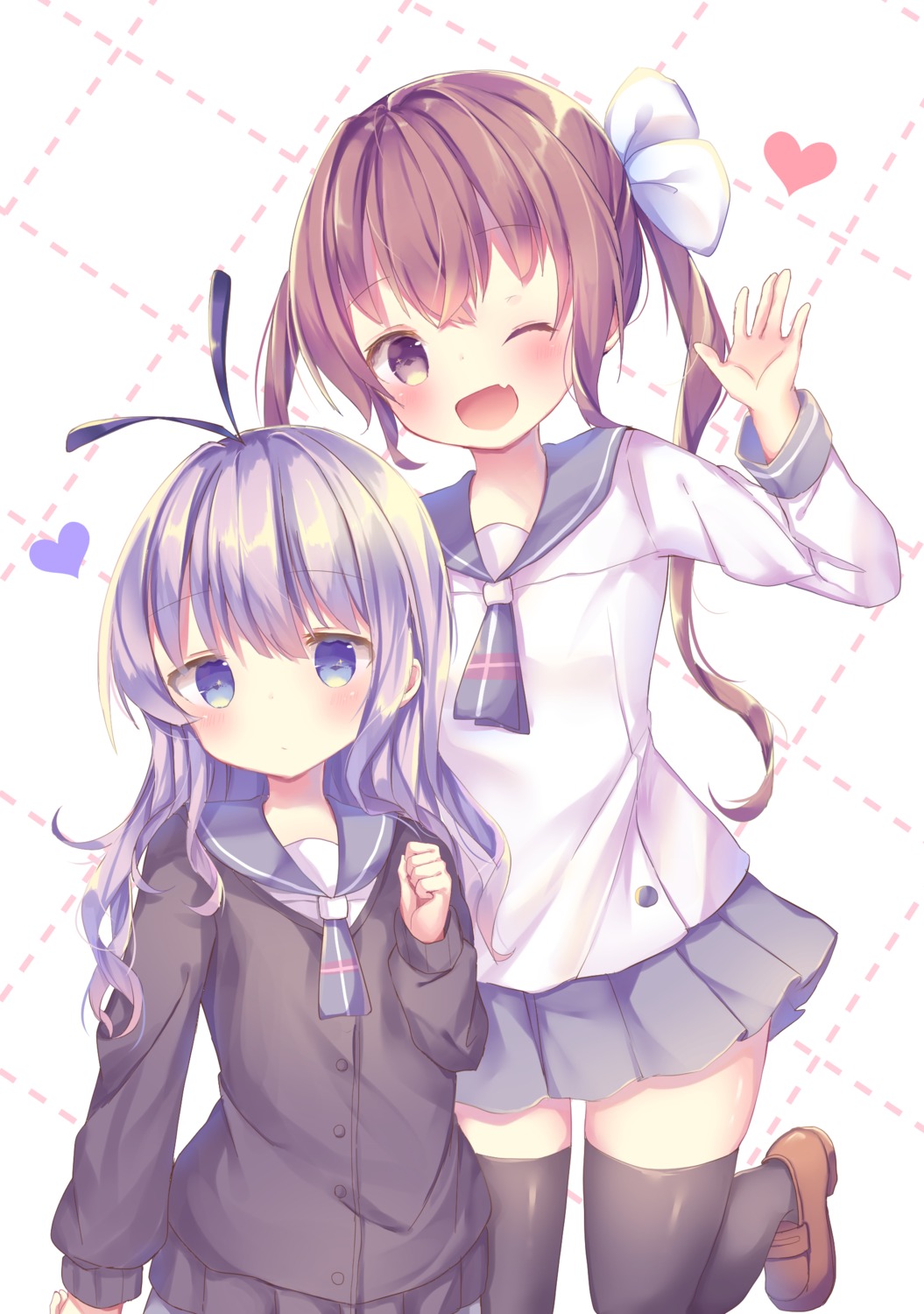 momochi_tamate, seifuku, sengoku_kamuri, slow_start, sweater, thighhighs, tsuruse