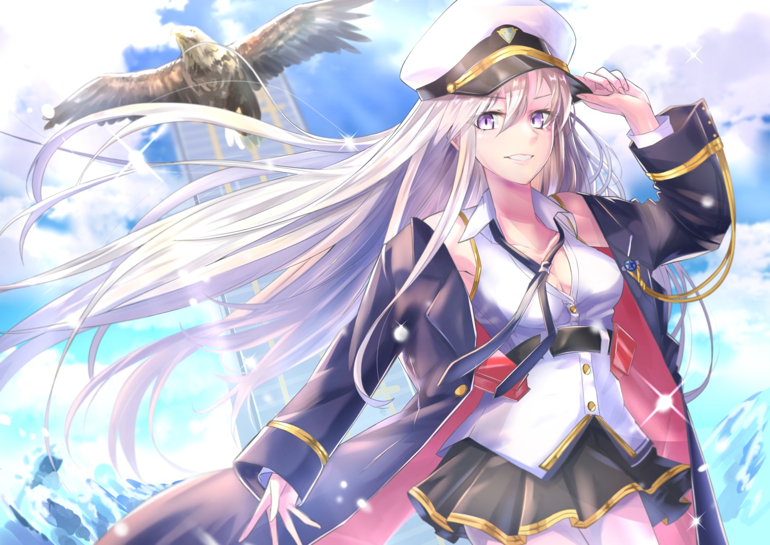 azur_lane, cleavage, enterprise_(azur_lane), shaka_(staito0515), uniform