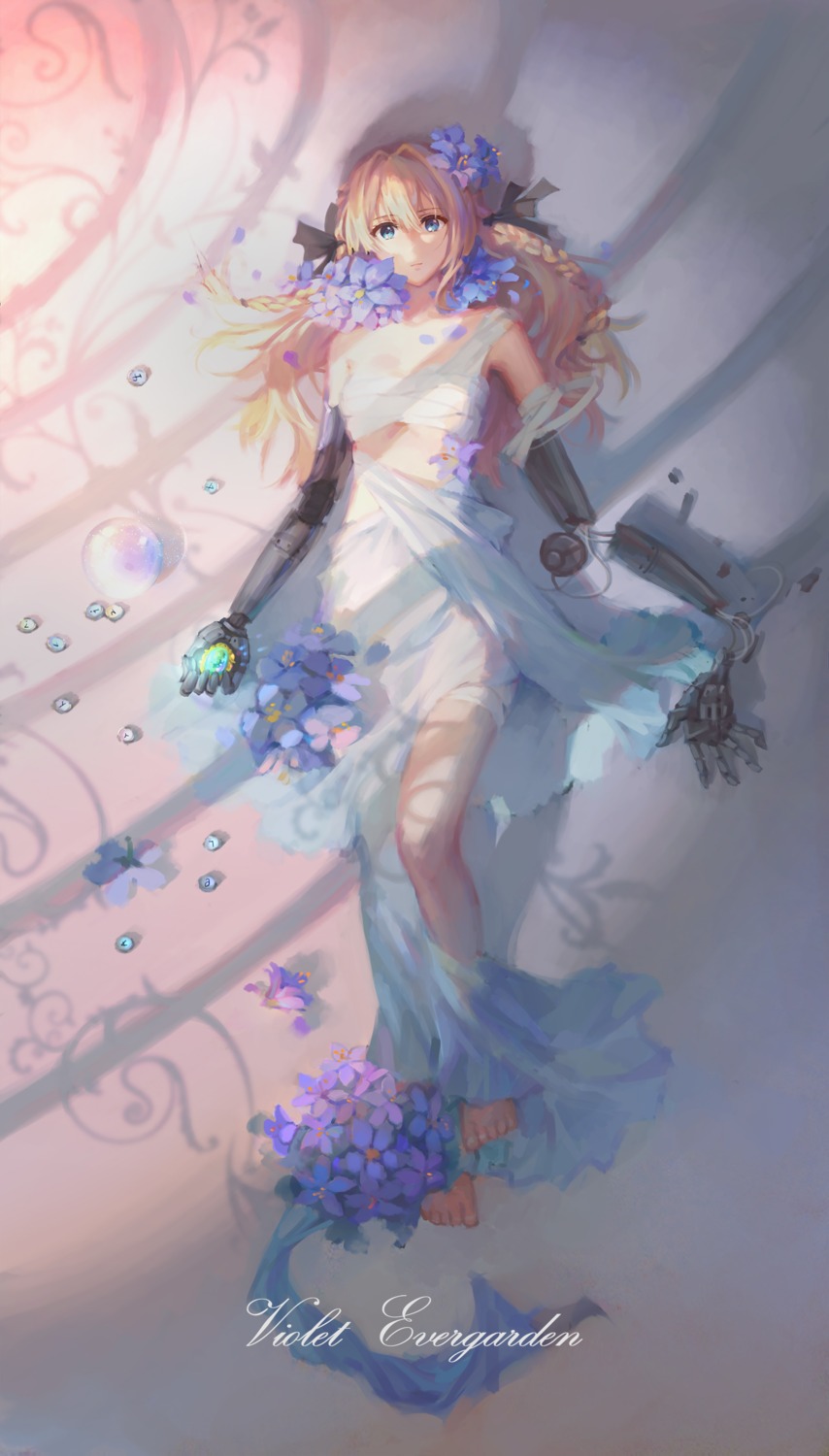 bandages, dress, e=mc2_(pixiv9387811), mecha_musume, violet_evergarden, violet_evergarden_(character)