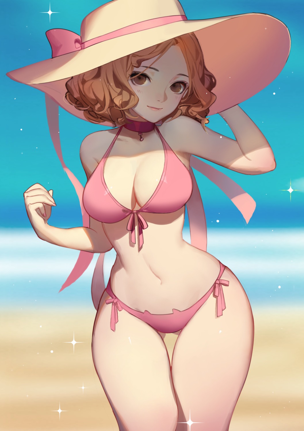 bikini, cleavage, okumura_haru, persona_5, songjikyo, swimsuits