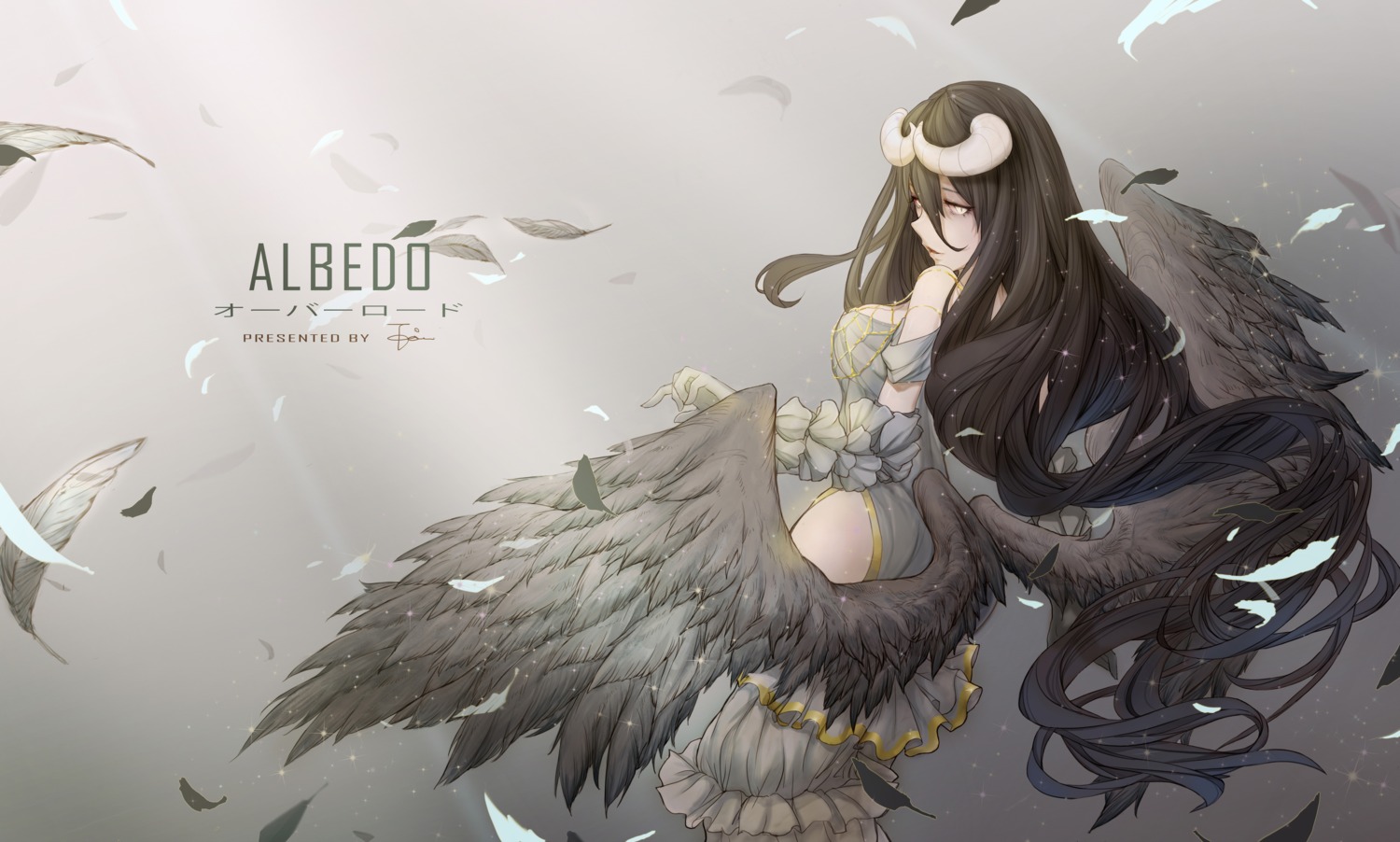 albedo_(overlord), horns, overlord, taria, wings