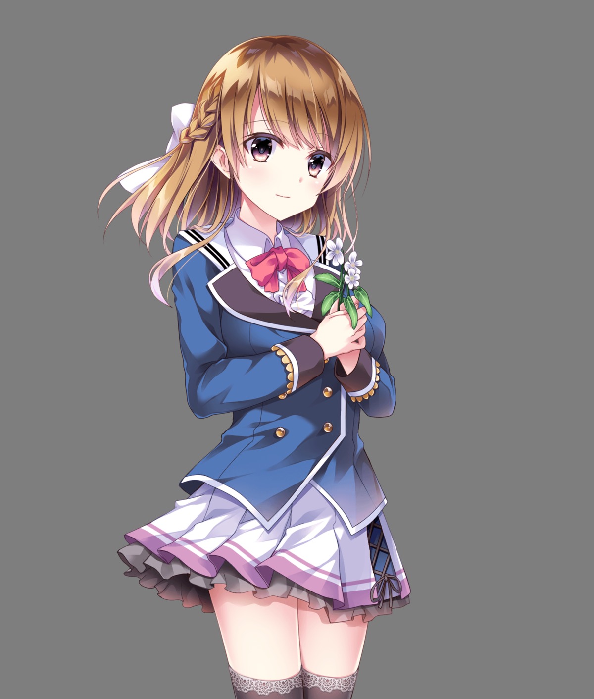 ensemble_(company), hayami_misato, keisaka, koi_wa_sotto_saku_hana_no_you_ni, seifuku, thighhighs, transparent_png