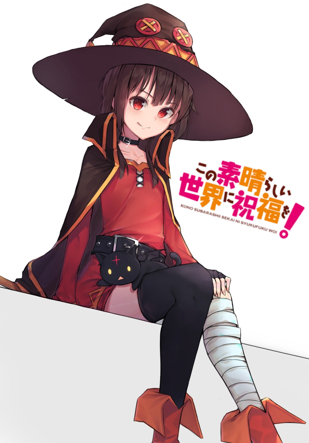 bandages, chomusuke, dress, hwayoung, kono_subarashii_sekai_ni_shukufuku_wo!, megumin, thighhighs, witch