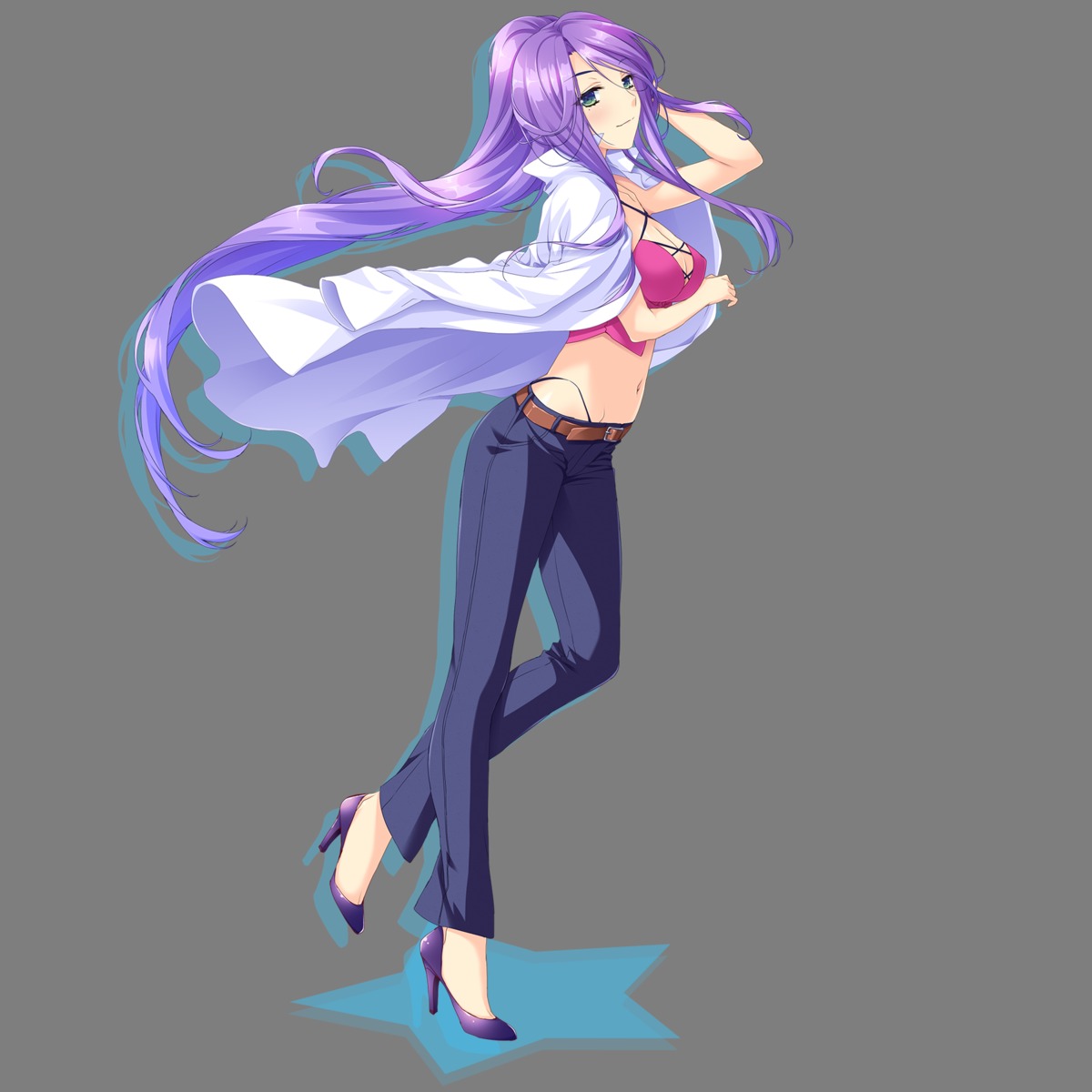 breast_hold, cleavage, heels, pulltop, pure_song_garden!, tagme, transparent_png, yanagisawa_ritsu