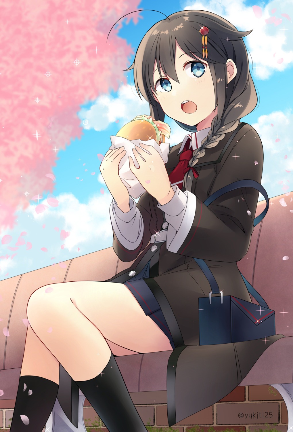 kantai_collection, seifuku, shigure_(kancolle), yukichi_(eikichi)