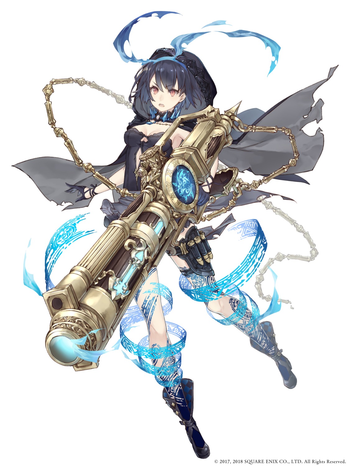 alice_(sinoalice), cleavage, heels, ji_no, sinoalice, tattoo, weapon