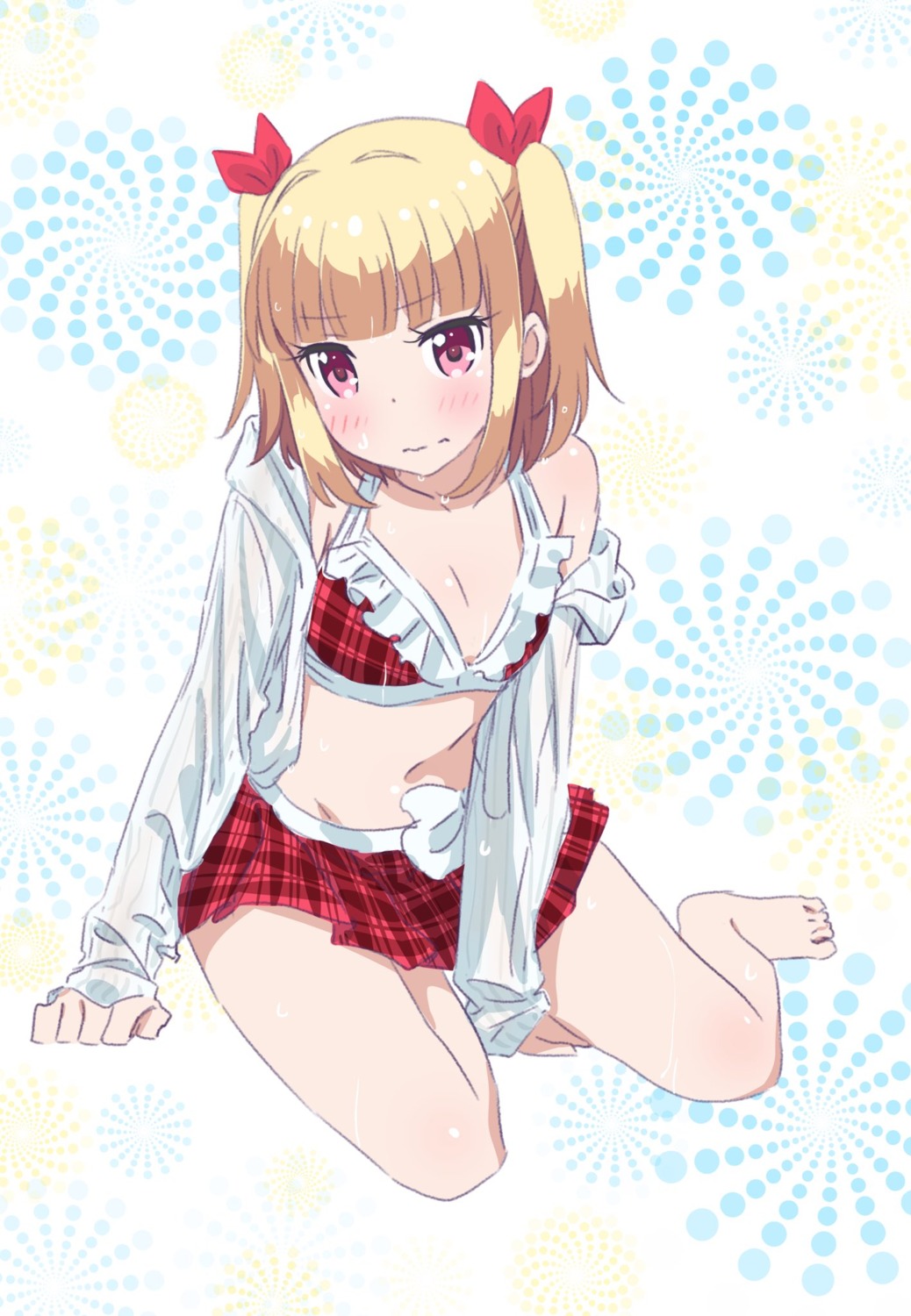 cleavage, iijima_yun, makicha, new_game!, open_shirt, see_through, swimsuits, wet