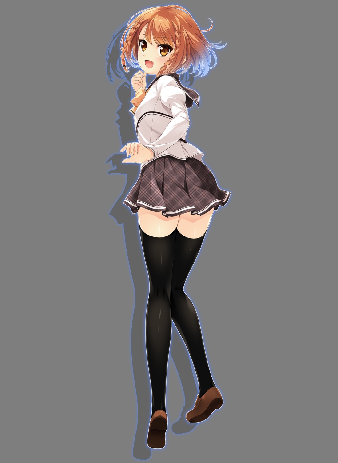 kusakabe_korona, miagete_goran_yozora_no_hoshi_wo, pulltop, seifuku, thighhighs, transparent_png, yashima_takahiro