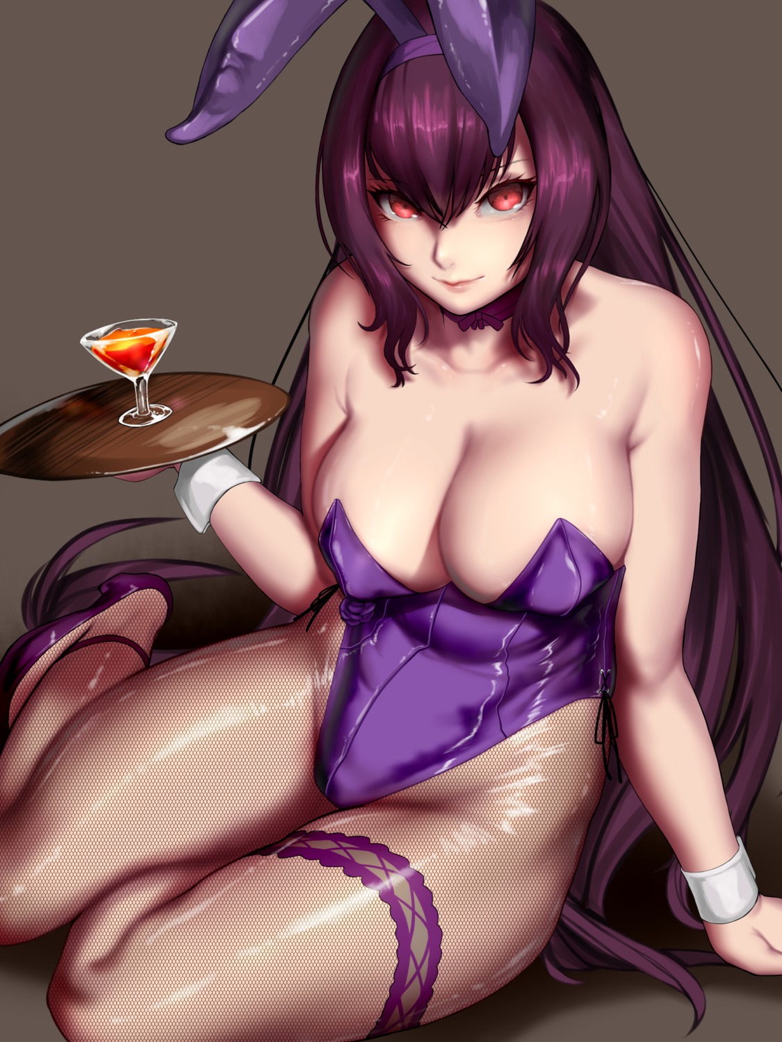 animal_ears, bunny_ears, bunny_girl, cleavage, fate/grand_order, fishnets, garter, heels