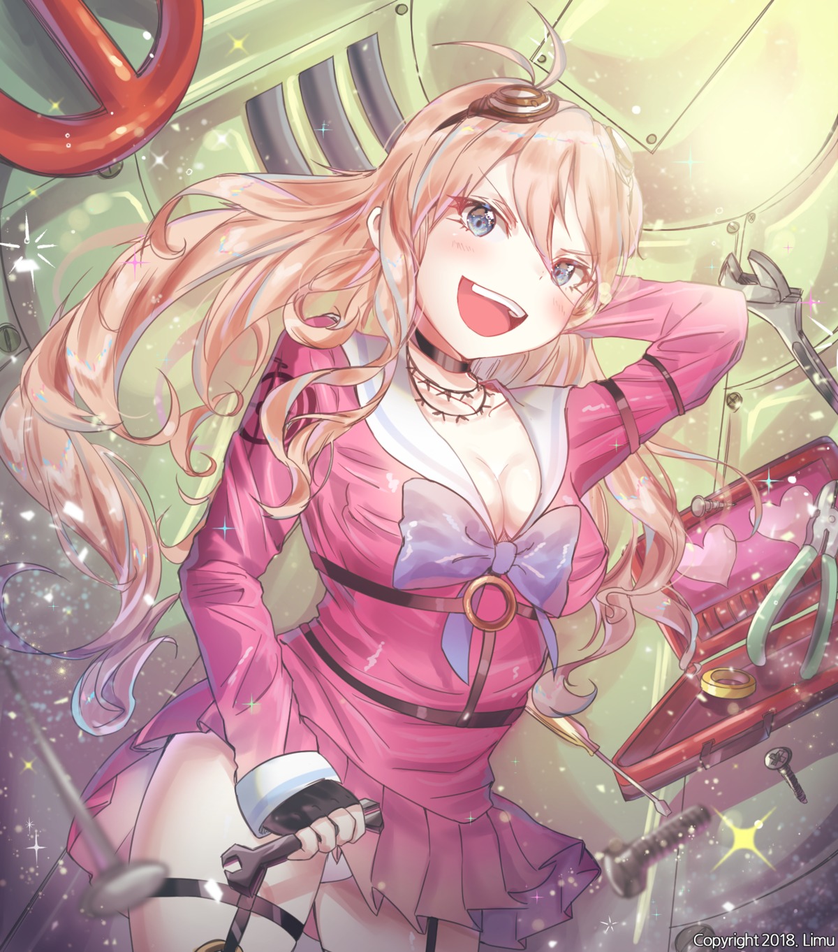 cleavage, dangan-ronpa, dangan-ronpa_v3, garter, iruma_miu, limu, pantsu