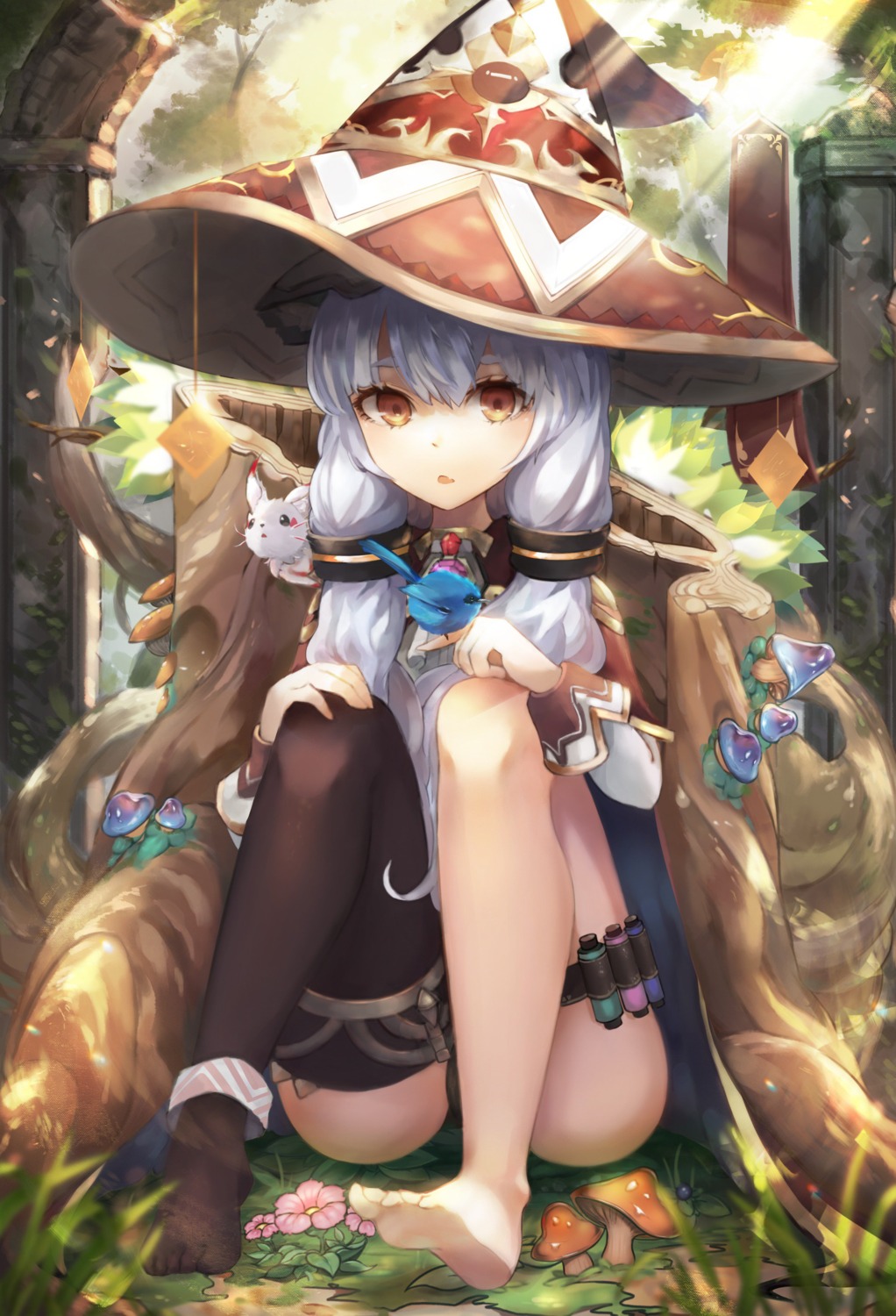 envysoi, feet, pantsu, thighhighs, witch