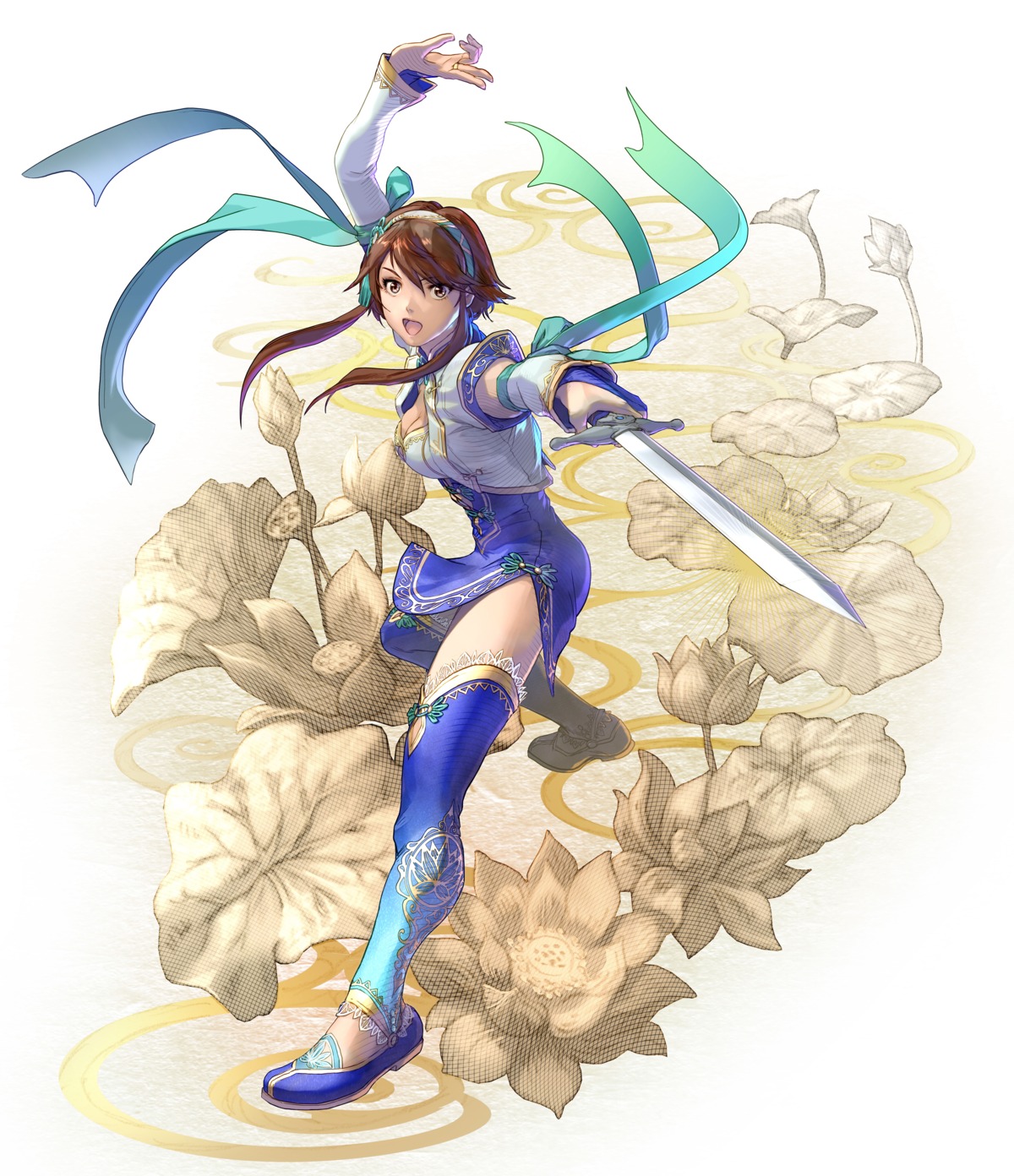 asian_clothes, chai_xianghua, cleavage, kawano_takuji, namco, soul_calibur, soul_calibur_vi, sword