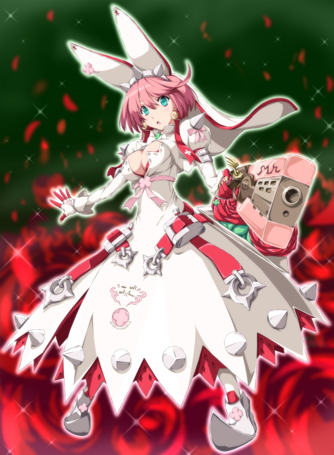 dress, elphelt_valentine, guilty_gear, guilty_gear_xrd, gun, nori_tamago