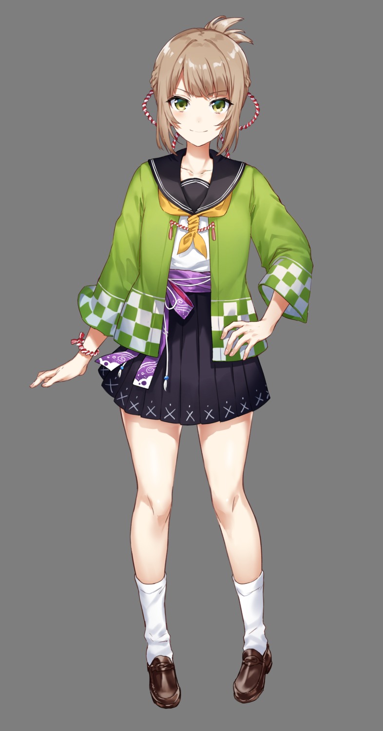 arisaka_ako, iizaka_mahiro, onsen_musume, seifuku, transparent_png