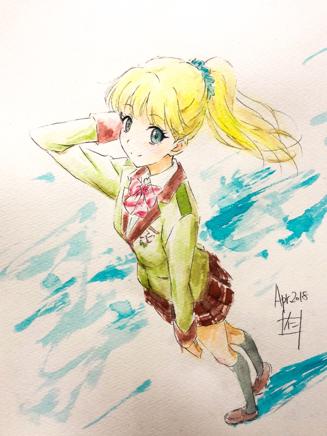 nii_manabu, paper_texture, seifuku, sketch, tada-kun_wa_koi_wo_shinai, teresa_wagner