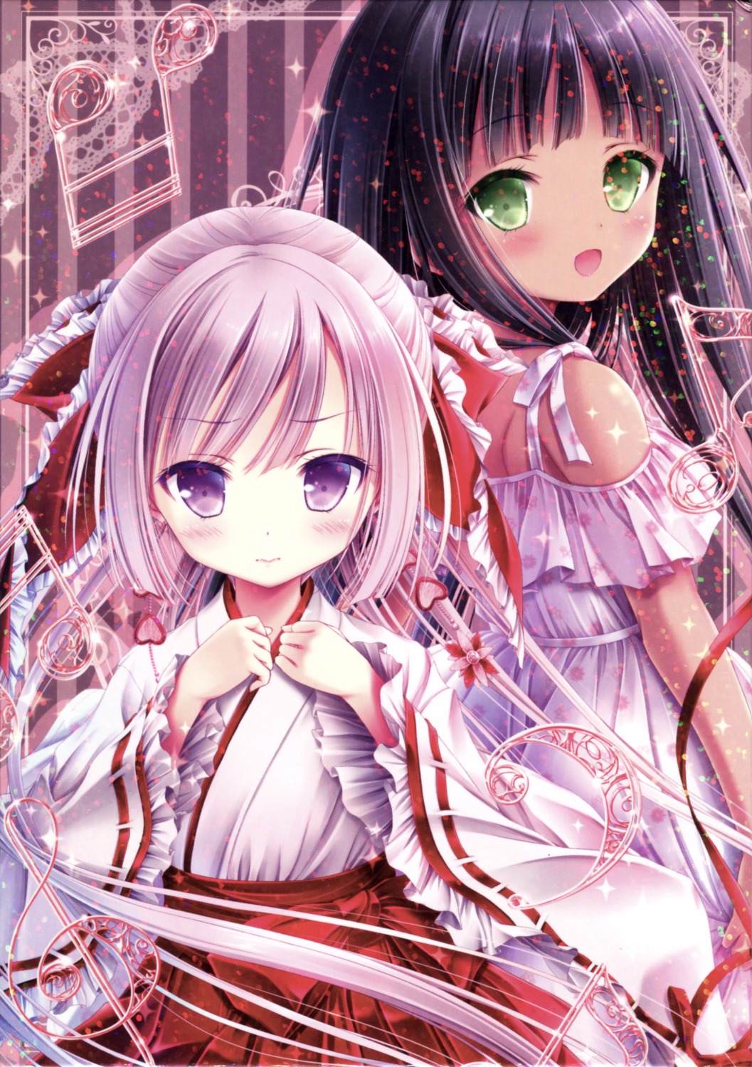 aigae_yuzuha, disc_cover, dress, miko, ogi_koume, tenshi_no_three_piece!, tinkle