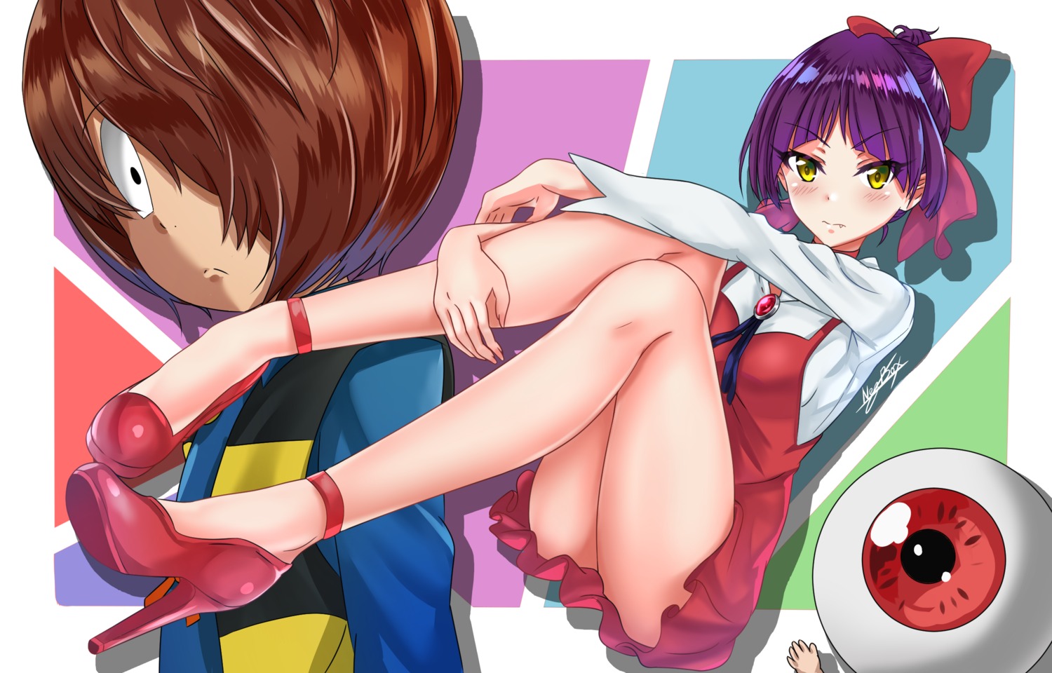 dress, gegege_no_kitarou, heels, kitarou, neko_musume, nez-box