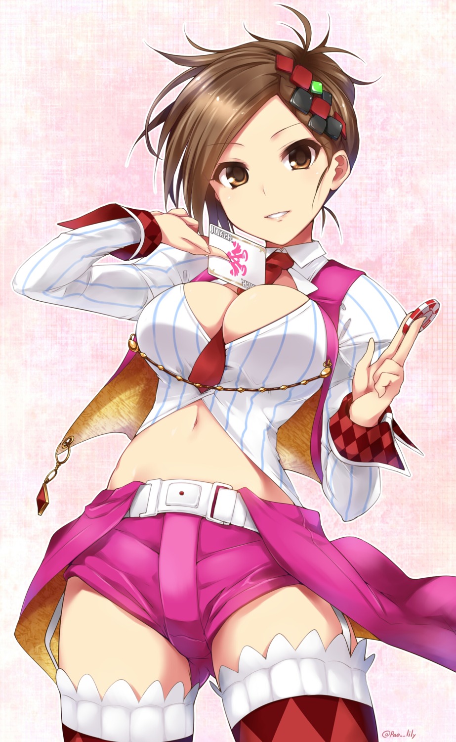 cleavage, hyoudou_rena, paopao, the_idolm@ster, the_idolm@ster_cinderella_girls, thighhighs