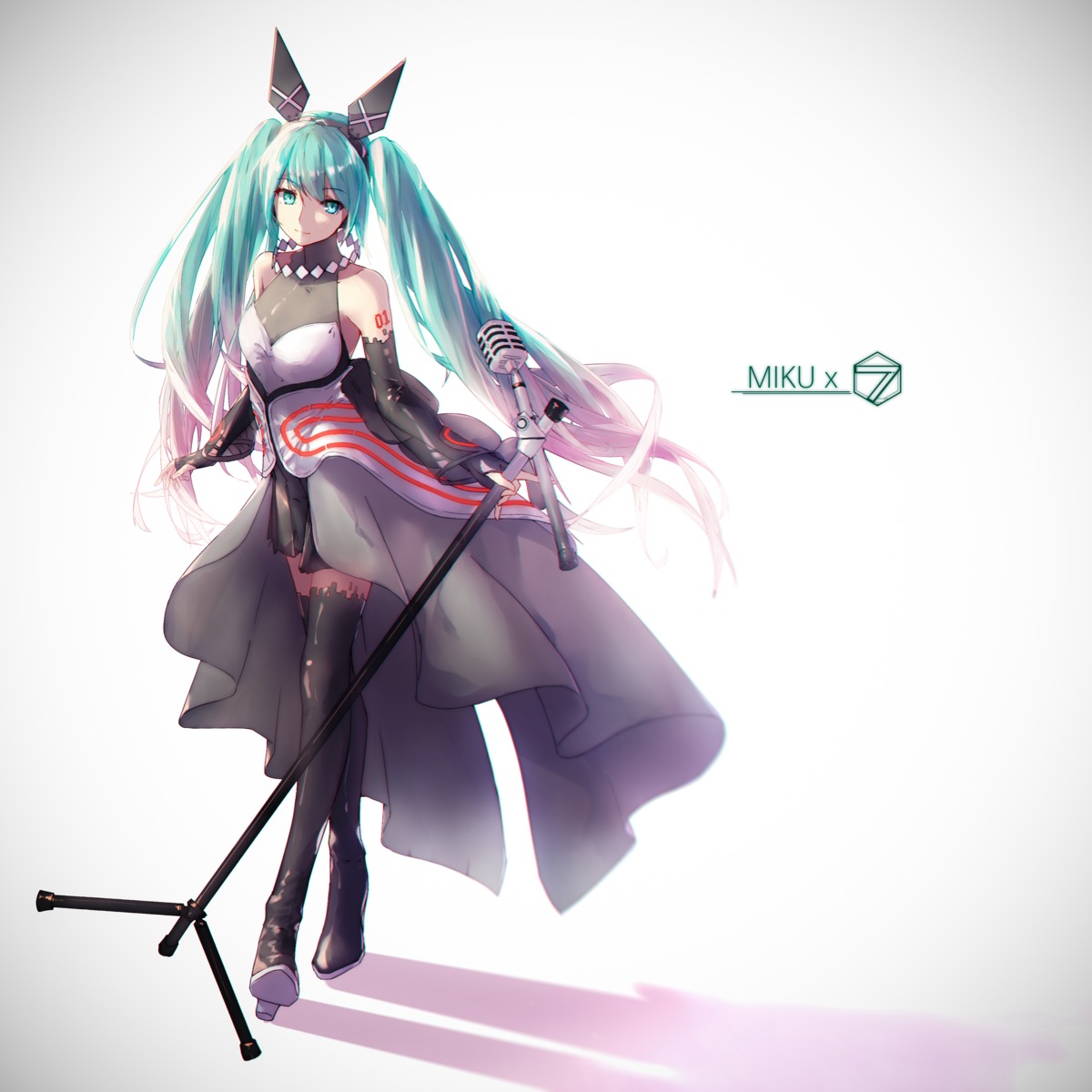 forever_7th_capital, hatsune_miku, heels, see_through, tattoo, thighhighs, vocaloid, xy_(pixiv8783776)