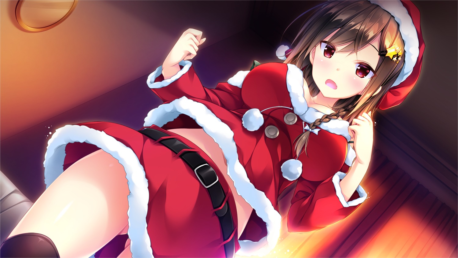 christmas, cleavage, ensemble_(company), game_cg, kakao, omoi_wo_sasageru_otome_no_melody, omoi_wo_sasageru_otome_no_melody_~afureru_omoi_wo_shirabe_ni_nosete~, sonoya_chika