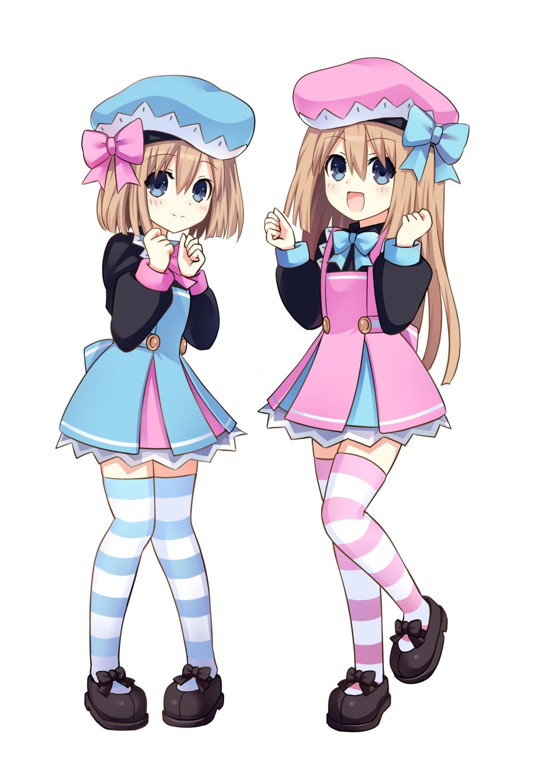 choujigen_game_neptune, gekijigen_tag:_blanc_+_neptune_vs_zombie_gundan, ram_(choujigen_game_neptune), rom_(choujigen_game_neptune), seifuku, thighhighs, zero_(ray_0805)