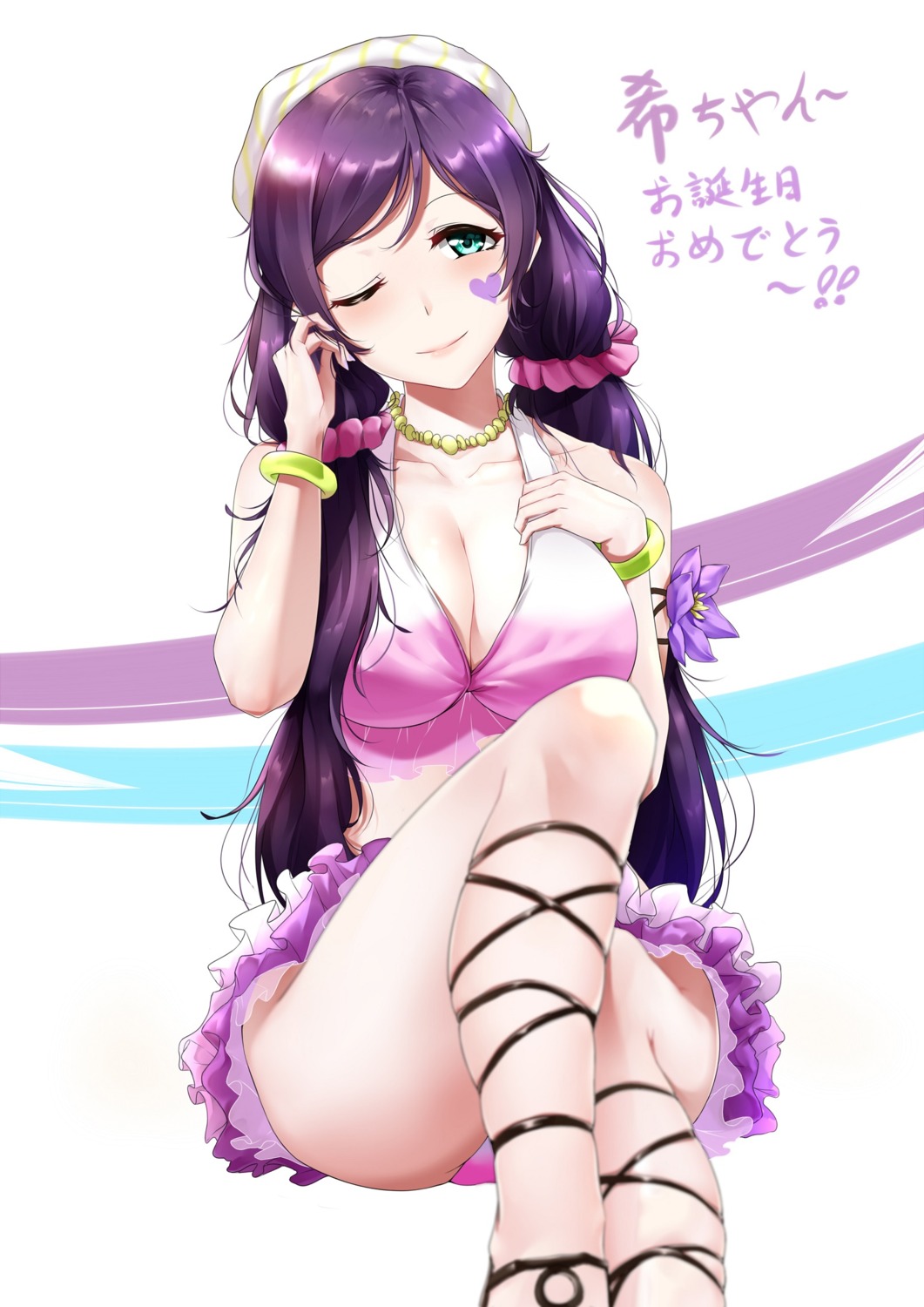 bikini, cleavage, love_live!, love_live!_(series), swimsuits, toujou_nozomi, yuewu_zhu_youdi