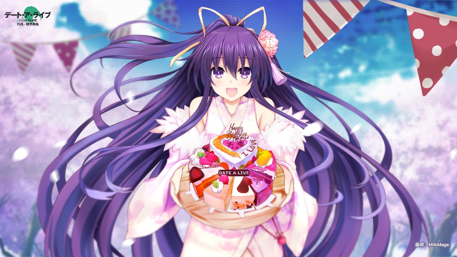 date_a_live, japanese_clothes, kimikimi, wallpaper, yatogami_tooka