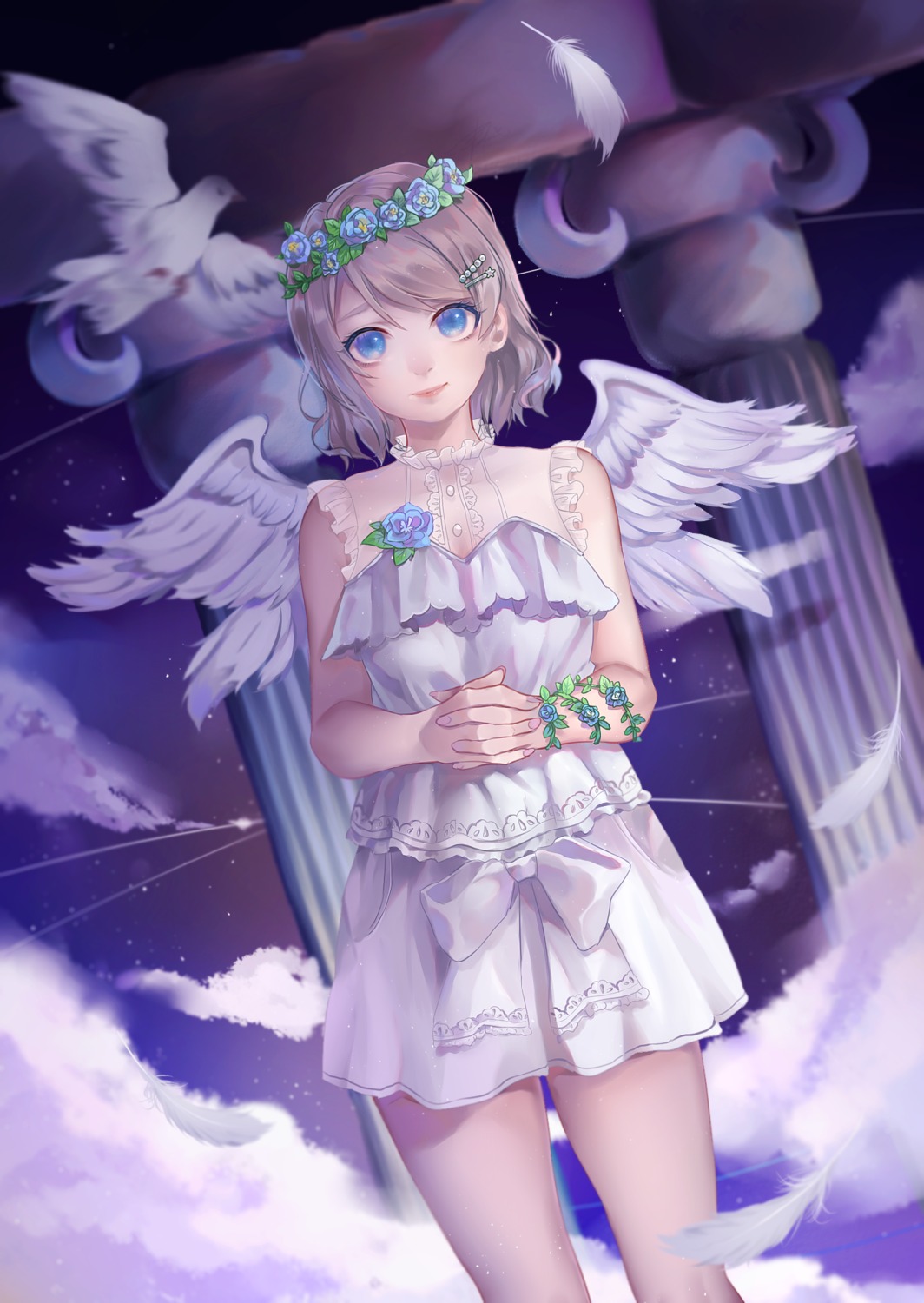 323, dress, love_live!_(series), love_live!_sunshine!!, see_through, watanabe_you, wings