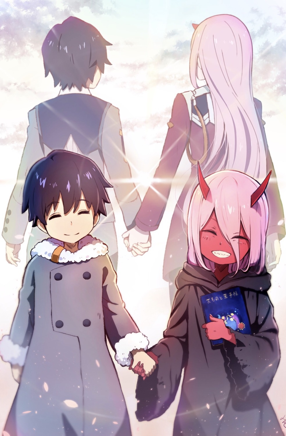 darling_in_the_franxx, hiro_(darling_in_the_franxx), horns, hoshizaki_reita, uniform, zero_two_(darling_in_the_franxx)