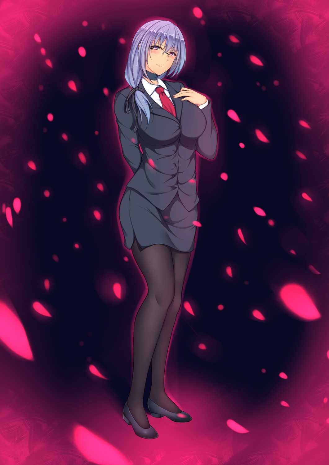 business_suit, chapter0p, heels, megane, pantyhose