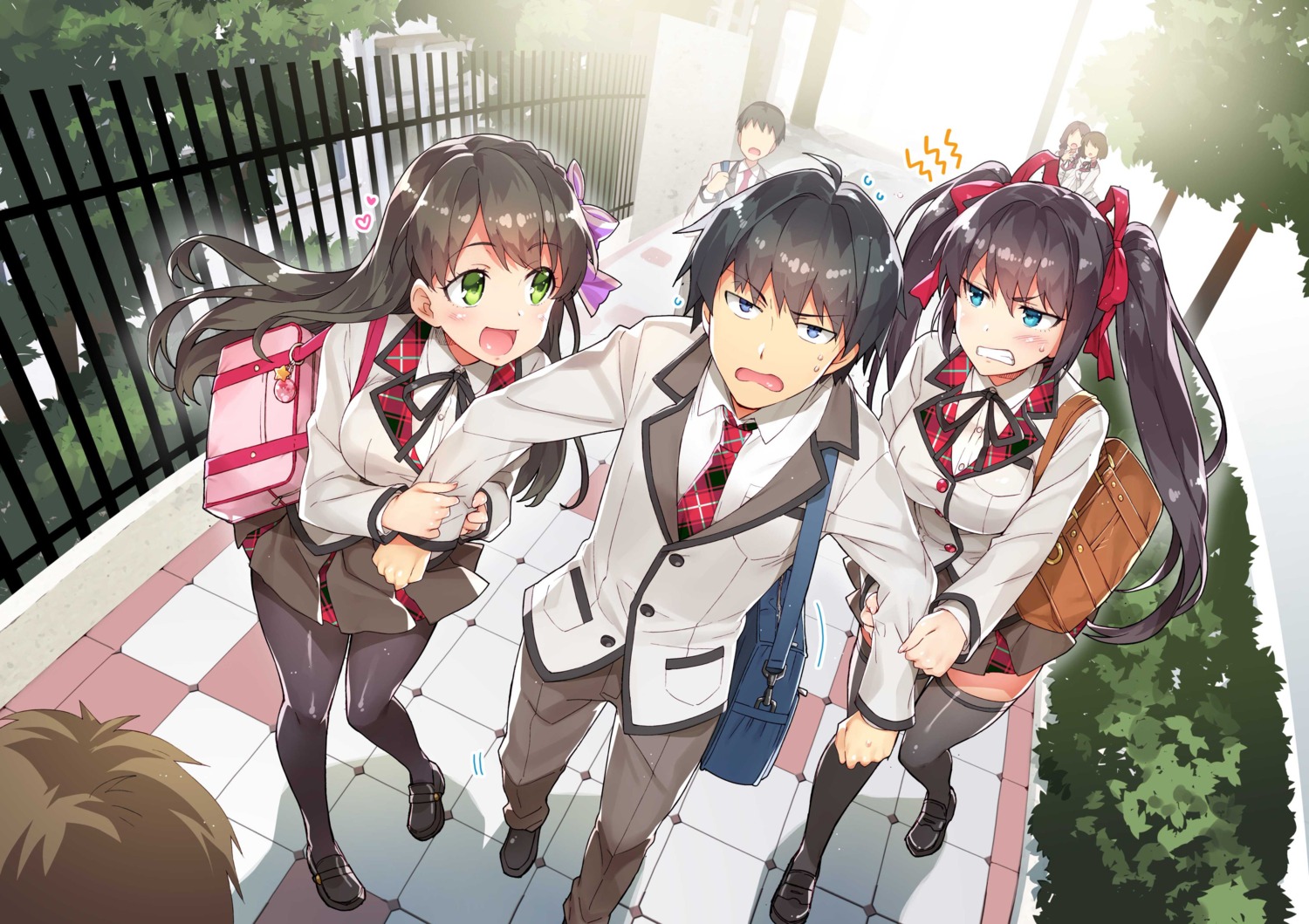 aramiya_seiichi, ayame_kotoko, chuuko_demo_koi_ga_shitai!, hatsushiba_yuuka, pantyhose, redrop, seifuku, thighhighs