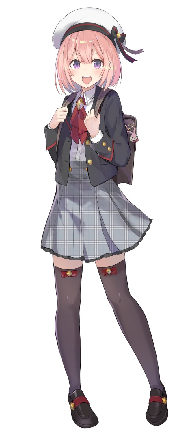 kusumoto_touka, seifuku, thighhighs