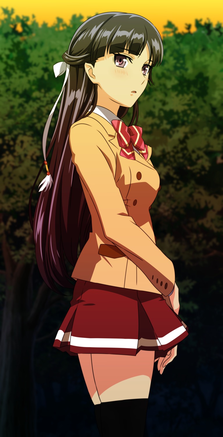 kakumeiki_valvrave, rukino_saki, seifuku, thighhighs, vector_trace