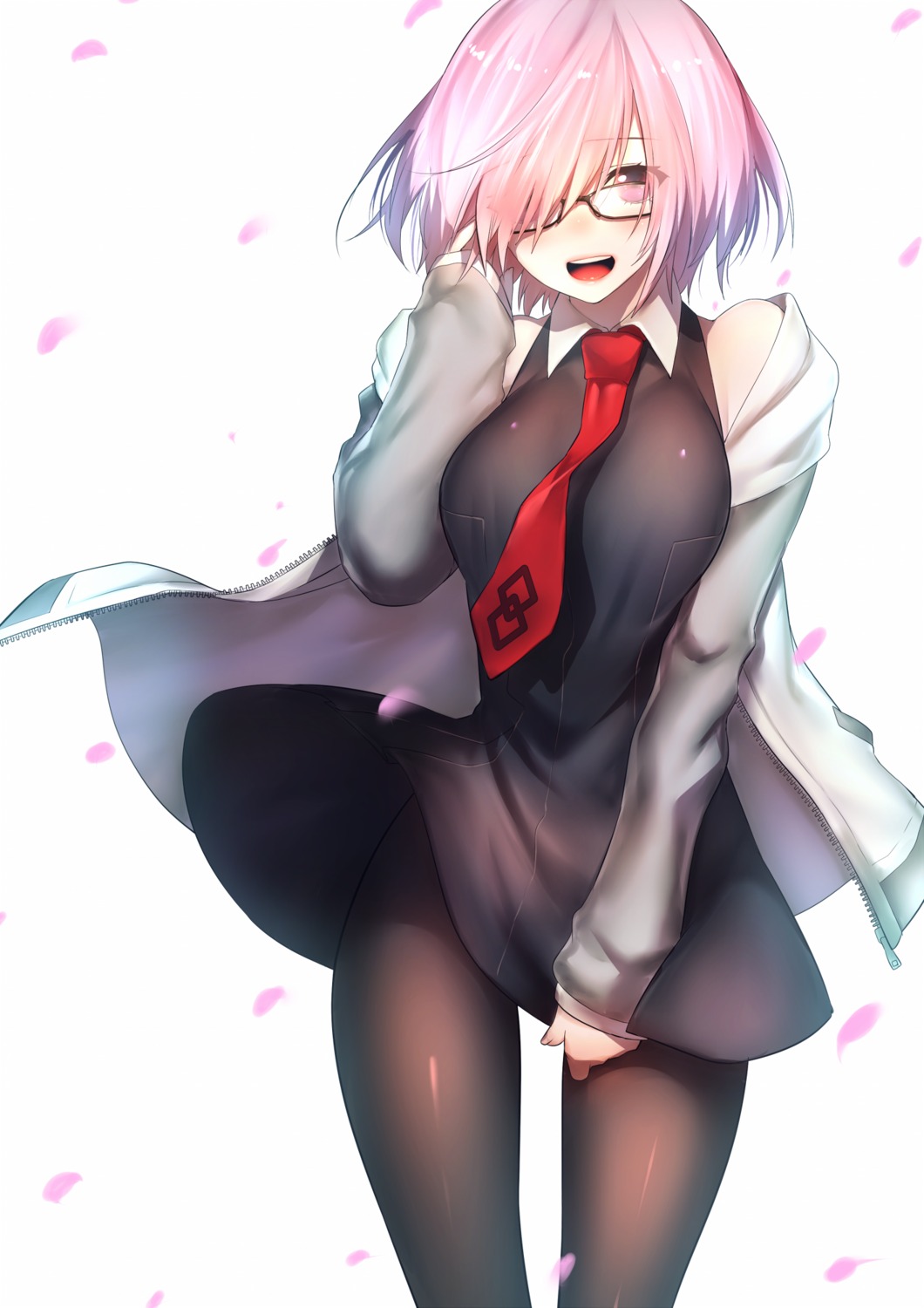 fate/grand_order, mash_kyrielight, megane, pantyhose, rahato, skirt_lift