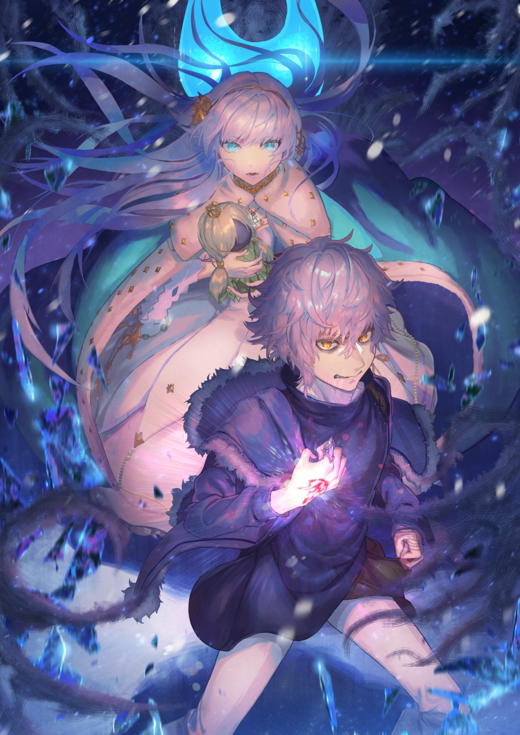 anastasia_(fate/grand_order), dress, fate/grand_order, kadoc_zemlupus, nijimaarc, tattoo, viy_(fate/grand_order)