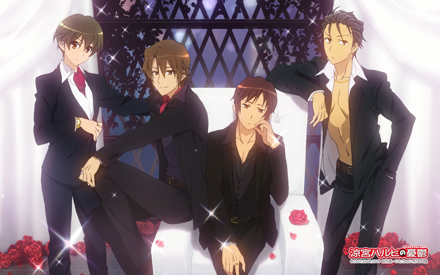 business_suit, koizumi_itsuki, kunikida, kyon, male, suzumiya_haruhi_no_yuuutsu, tagme, taniguchi