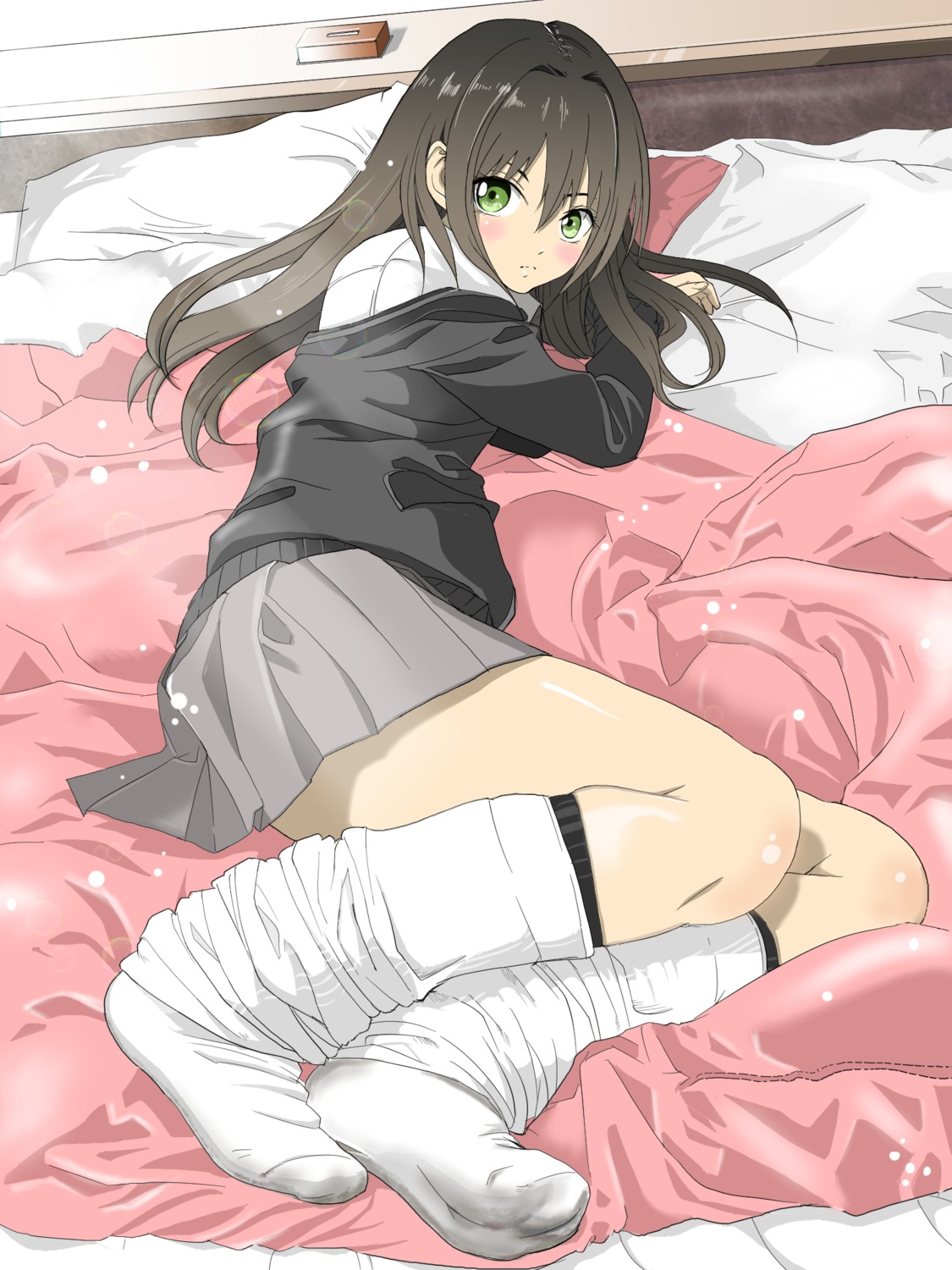 feet, seifuku, shibuya_rin, sweater, the_idolm@ster, the_idolm@ster_cinderella_girls, tricky_(nao3675)