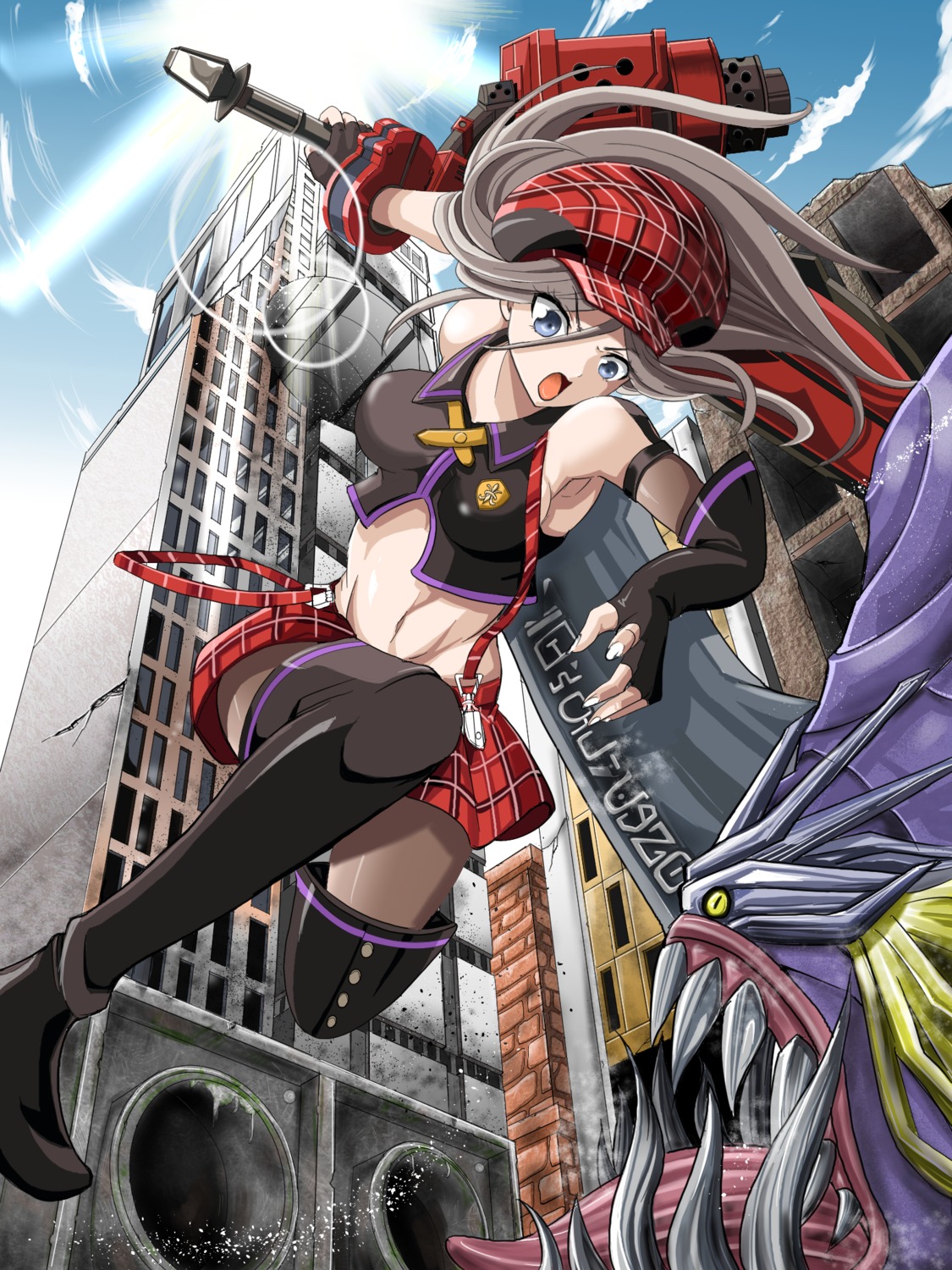 alisa_ilinichina_amiella, god_eater, pantyhose, thighhighs, tricky_(nao3675), weapon