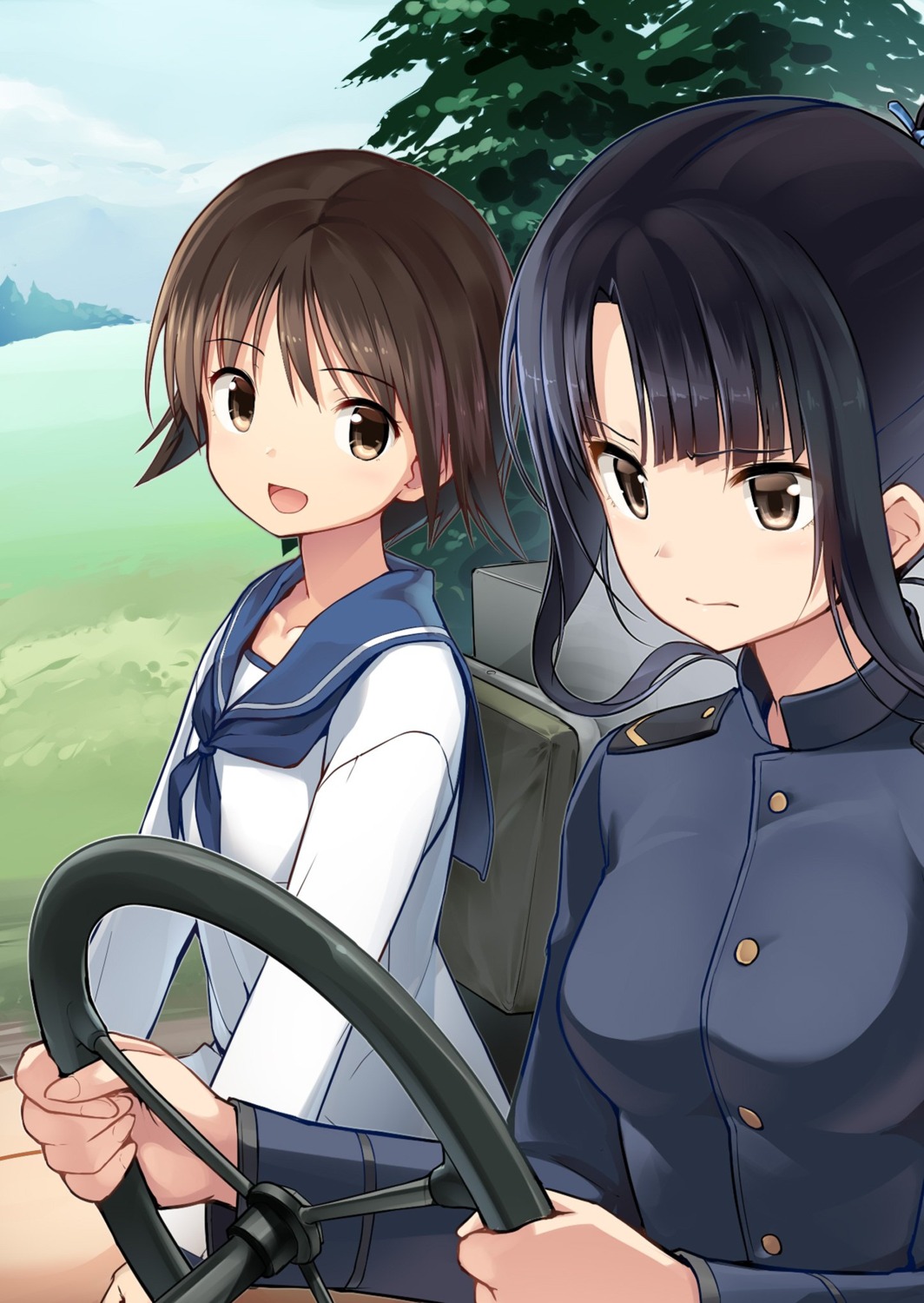 hattori_shizuka, iinuma_toshinori, miyafuji_yoshika, seifuku, strike_witches, uniform