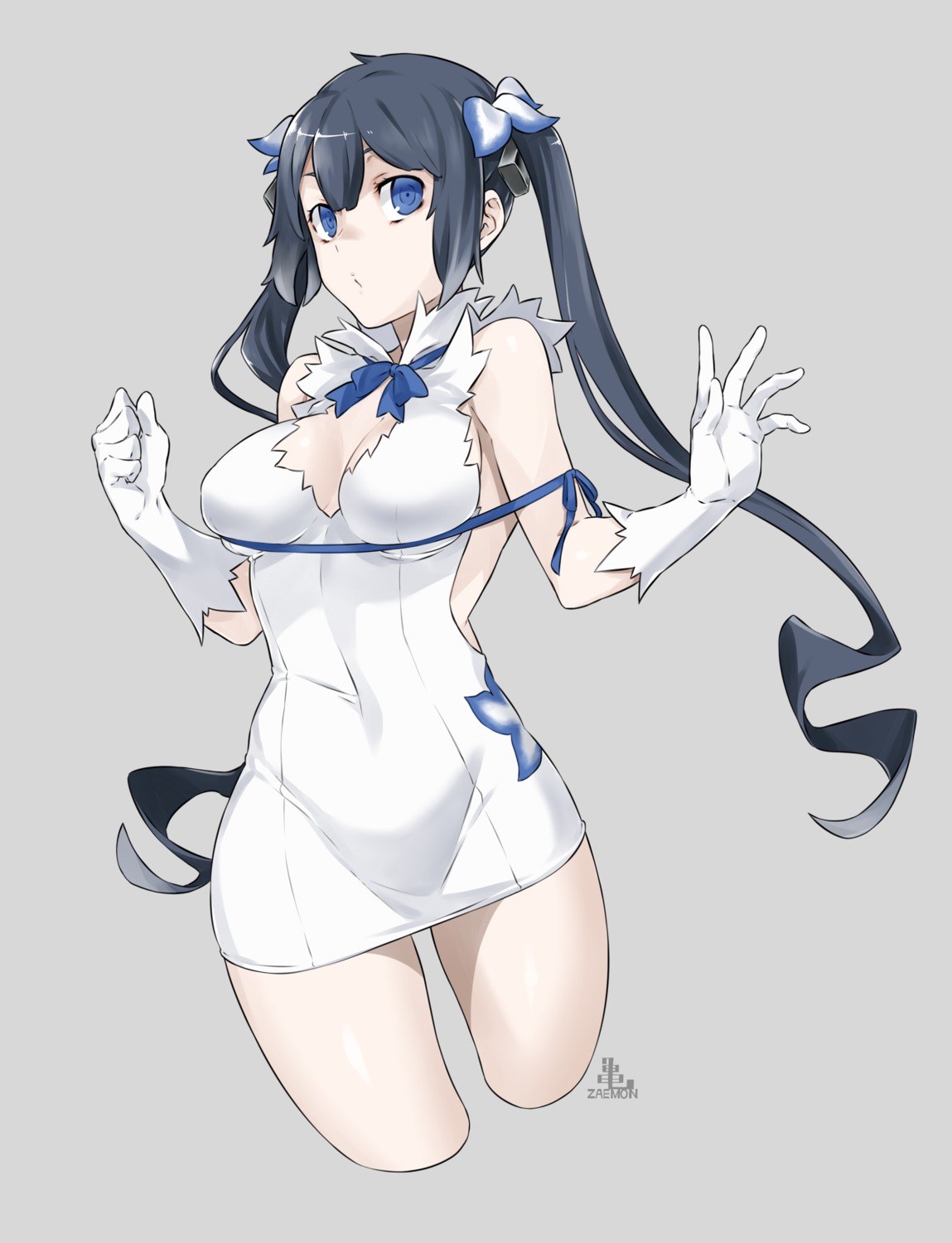 cleavage, dress, dungeon_ni_deai_wo_motomeru_no_wa_machigatteiru_darou_ka, hestia_(danmachi), kamezaemon